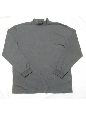 Vtg Y2K St. John's Bay Mock Neck Shirt Charcoal Gray  Normcore Size M (M300)
